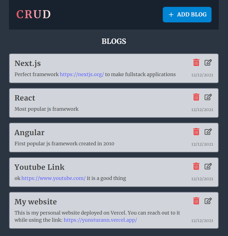 Mini Blog